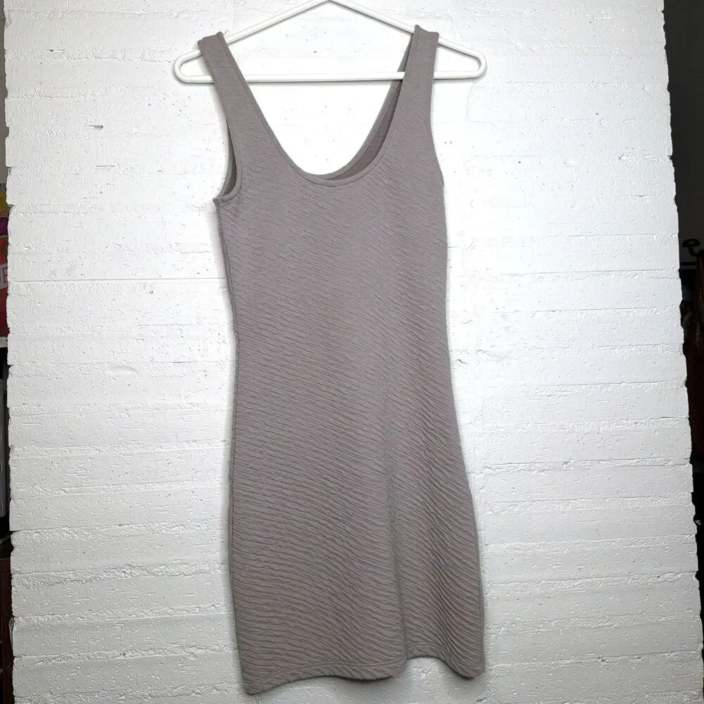 Free People Feeling Fancy Bodycon Mini Tank Dress Gray XS NWOT Modern Boho Edgy